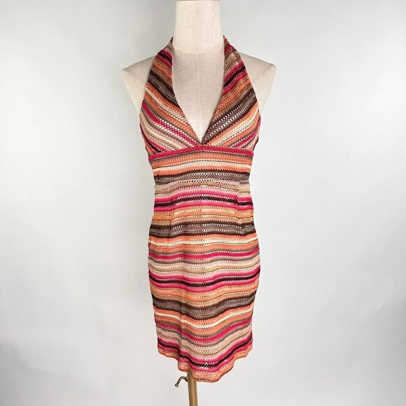 Kendall & Kylie Rainbow crochet halter neck mini dress - Picture 2 of 5